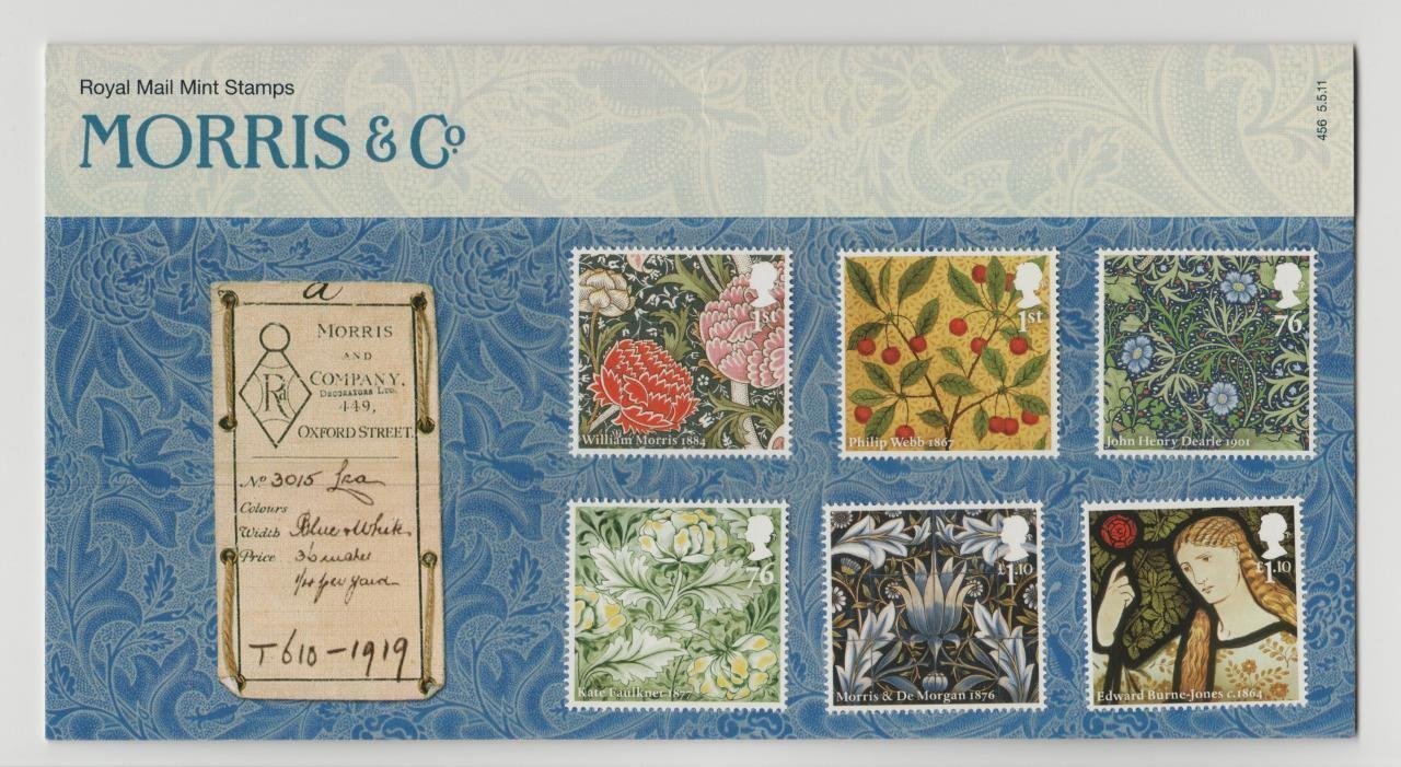 2011 Morris & Co Stamps in Presentation Pack PP431 (printed no. 456) - Royal Mail Stamps