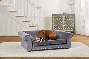 Enchanted Home Pet Ultra Plush Jackson Pet Sofa, Gray, X-Large