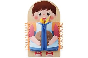 Learn to Dress Boards, Educational Shoe Tying Practice for Kids Learn to Button, Buckle, Zip, Snap, Multilayered Montessori T
