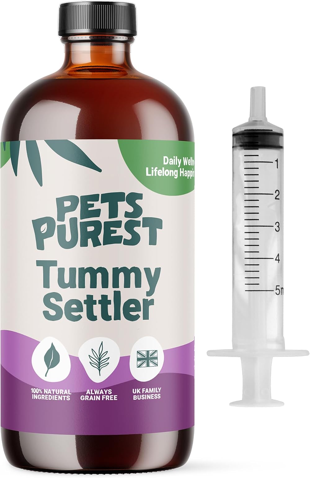 Pets Purest Tummy Settler for Dogs Cats 250 ml Liquid Digestive Support