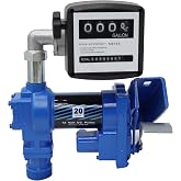 PreAsion 12V 20 GPM Electric Anti-Explosive Fuel Transfer Pump 375W High-Power with Gallon Digital Nozzle Meter Diesel Gasoline Fuel Transfer Pump