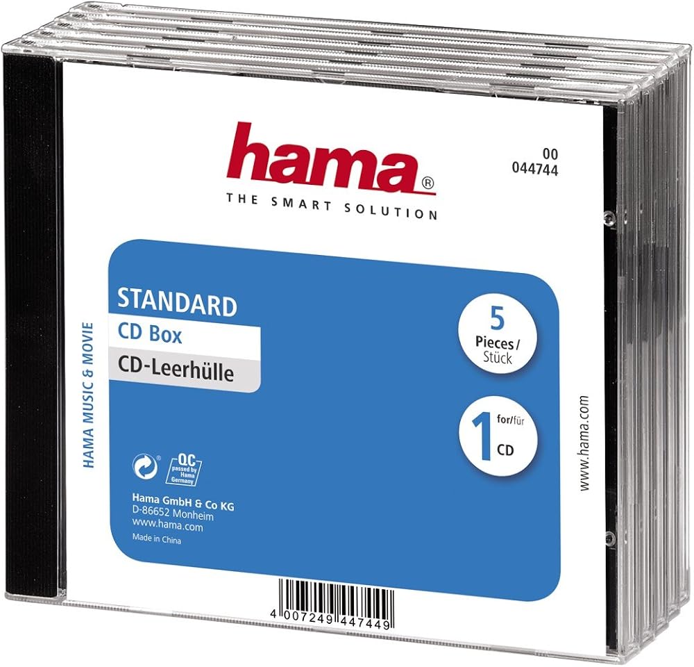 Hama CD Jewel Case Pack of 5 Transparent and Black