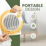 Coselena Electric Heater 2kW Fan with 2 Heat Settings Thermostat White view 5