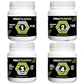 Polly Plastics Rock Tumbler Grit and Polish Refill Media Kit | 4-Steps Supplies for Tumbling and Polishing Stones and Gems | 