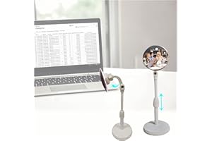 Crhexpva 1pc Office Safety Mirror,Computer Rear-View Mirror,Monitor Viewpoint Mirror,Office Cubicle Mirror to See Behind You,Convex Cubicle Mirror for Personal Safety and View Monitors Or Anywhere.