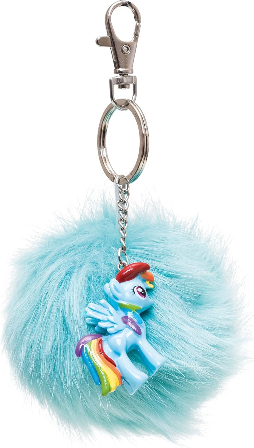 Joy Toy 95984 My Little Pony Key Chain with Pouch and 3D Rainbow Dash Figure, 7 cm