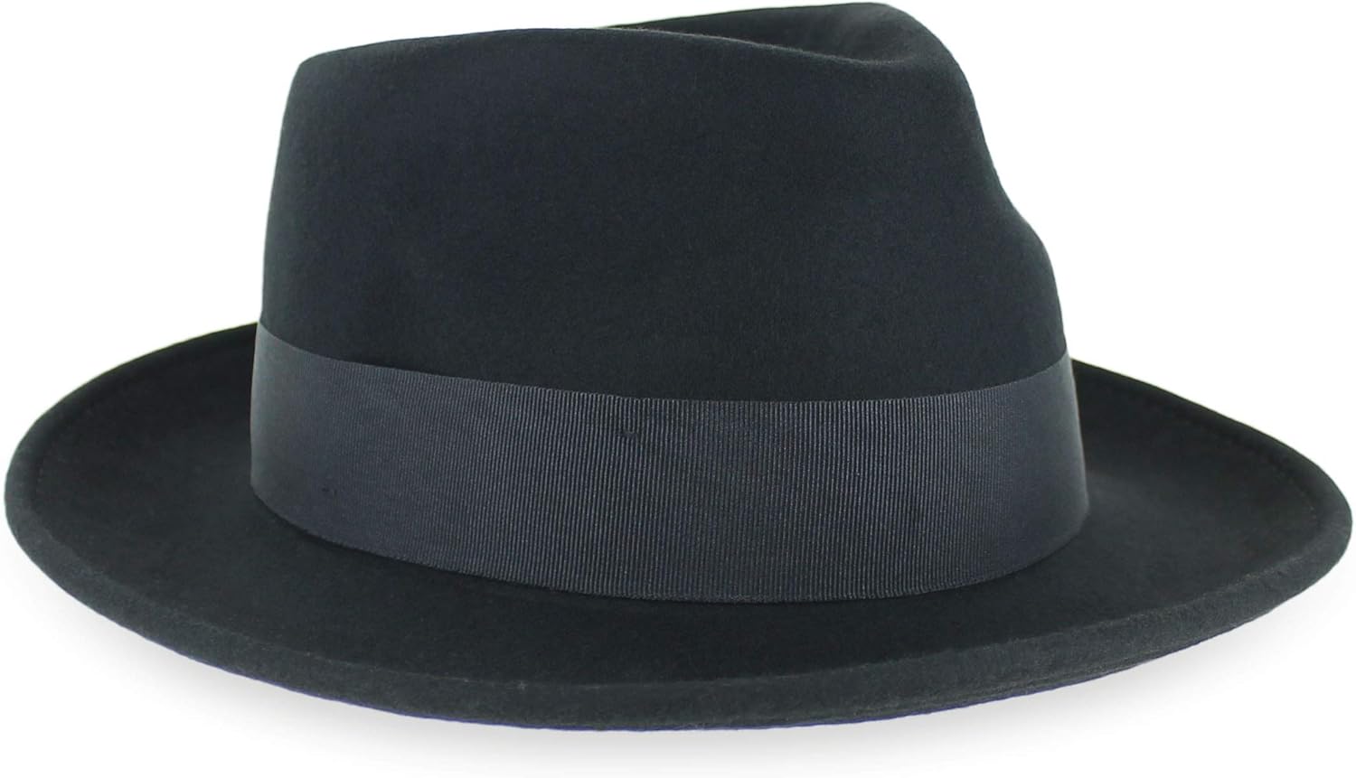 Belfry Gangster 100% Wool Stain Resistant Crushable Dress Fedora in Black Grey Navy Brown Pecan at  Men’s Clothing store