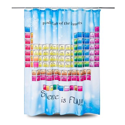 Sallonor Periodic Table Of Elements Shower Curtain Hookless Chart