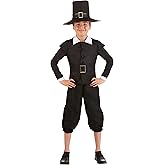 Boys Pilgrim Costume - Jacket, Pants, Belt - Kid's Pilgrim Outfit