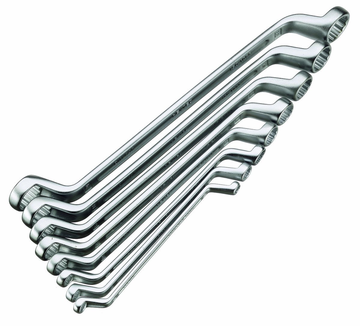 Heytec 50805944080 Double Ended Ring Wrench Set, Silver/Black/Blue, Set of 8 Piece