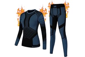 MEETWEE Women Thermal Underwear, Winter Warm Base Layer Compression Set, Fleece Lined Long Johns Running Skiing