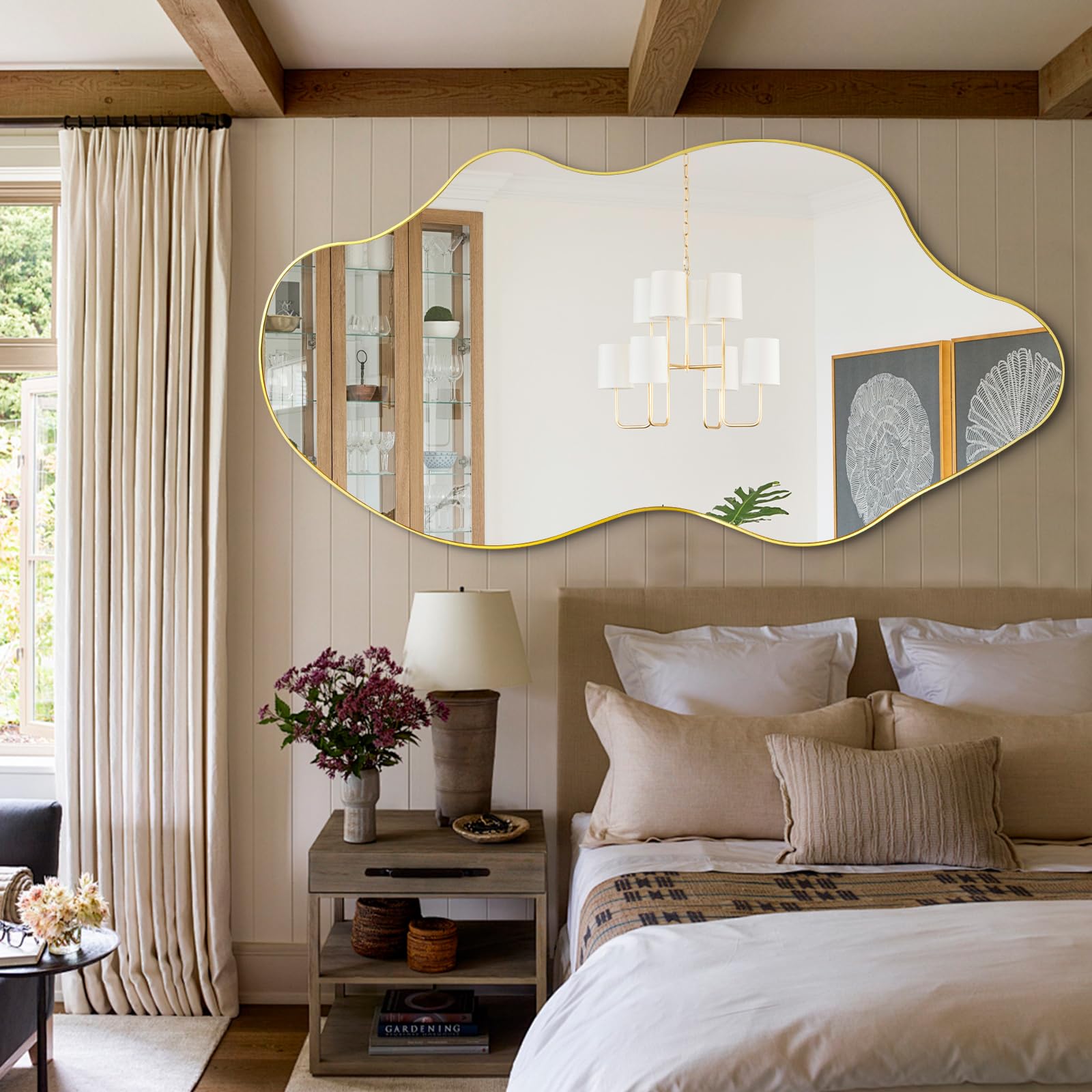 DAOYIJIAJU Large Irregular Mirror, Asymmetrical Wall Mirror Full Length, 59