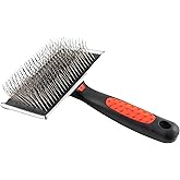 Paw Brothers Professional Grade Extra Long Slicker Brush - Ergonomic Handle, Removes Loose Undercoat and Tangles for Dogs