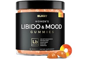 TERRA ELMNT 4,050mg KSM66 Ashwagandha Gummies Female Libido Booster w. 30x Strength Red Maca Root to Boost Desire, Mood, Energy, Libido + Hormone Balance for Women with Chaste Berry & Probiotics (Peach Ring)