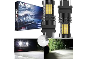 NATGIC Xenon White 3157 3156 LED Bulbs For Reverse Light Canbus Error Free Built-in Resistor No Hyper Flash No Error,3057 T25