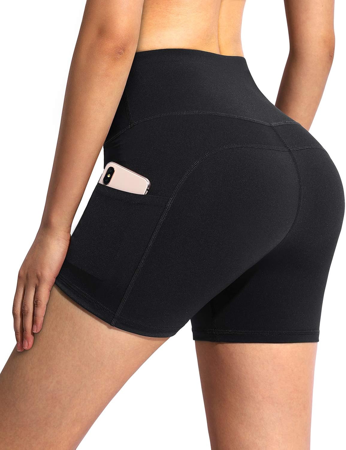 G4Free High Waist Yoga Shorts with Pockets Workout Biker Shorts for