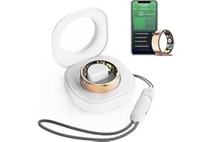 Aichiken Smart Ring Health Tracker, Heart Rate Fitness Tracker, Activity Trackers for Man&Women -Sleep&Exercise Monitor Heart Rate,Blood Oxygen,Waterproof Sleep Tracking Wearable (Gold, 7)