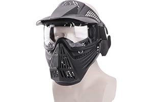 Rinling Paintball Mask, Airsoft Mask Full Face Protection Gear with Goggles Impact Resistant for Hunting CS Airsoft Paintball Game and Other Outdoor Activities