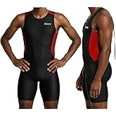 Wixen Men's Performance Triathlon Suit Sleeveless Tri Suit Padded Quick Dry Run Swim Bike