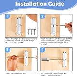 PCKOBEVER Spring Door Closer Adjustable Aluminum Door Closer White view 4