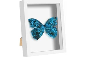 Picrit Shadow Box Frame 8x10, Display Case Box with High Definition Real Glass and Black Back for Memorabilia, Baby Items, Wedding Memories, Crafts, Tickets and Photos, White