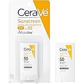 CeraVe Mineral Sunscreen Stick SPF 50 | Broad Spectrum SPF + Hyaluronic Acid + Ceramides | Titanium Dioxide & Zinc Oxide Suns