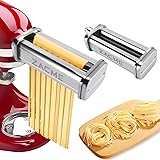 Pasta Cutter Set for KitchenAid Stand Mixers, Washable Stainless Steel Pasta Maker Attachments, Angel Hair Maker Accessory, 2