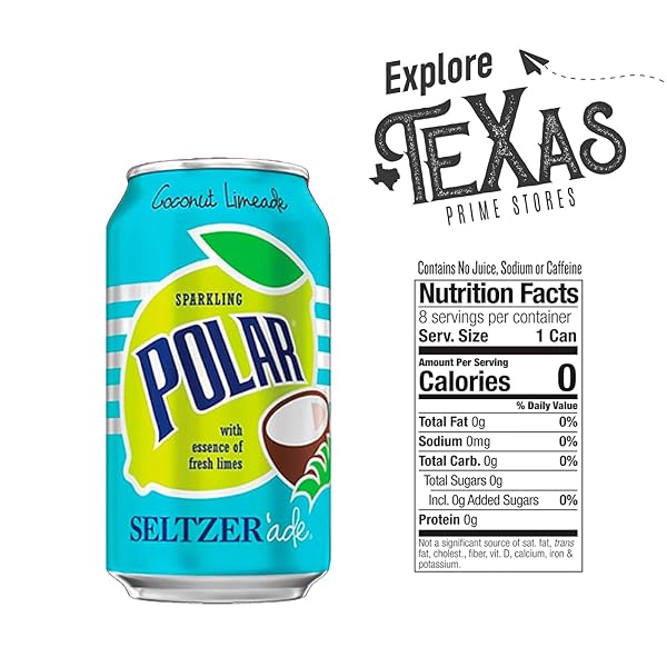 POLAR SELTZER ADE 20 PACK OF COCONUT LIMEADE SPARKLING LEMONADE 12 FL OZ CAN
