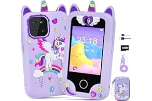 Jusvenmt Upgrade Kids Phone Toy for 3 4 5 6 7 8 Year Old, Christmas & Birthday Gift for Girls Ages 3-10, Touchscreen Toddler 