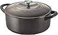 6 QT COVERED DUTCH OVEN - CAST IRON - PE - GUNMETAL