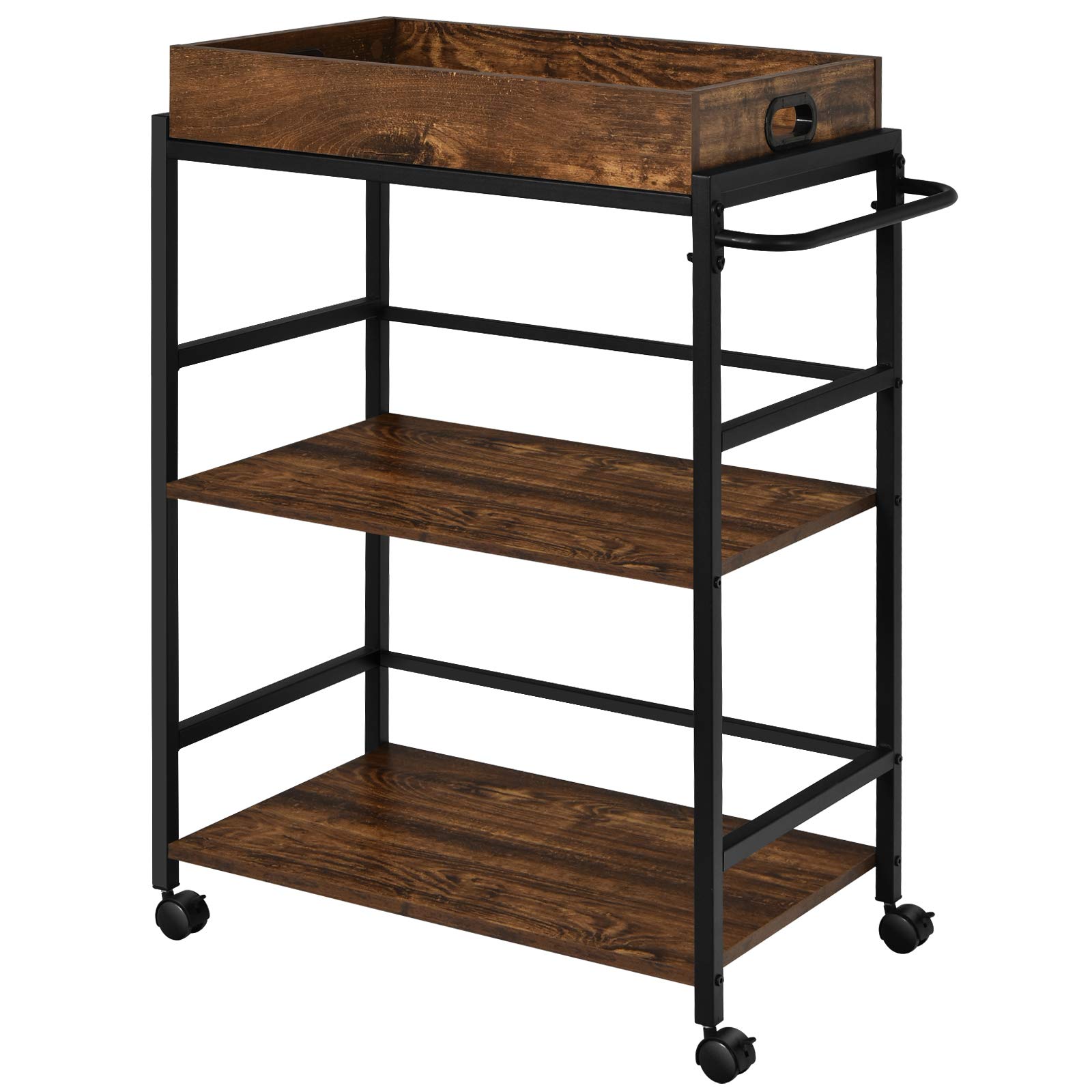 Giantex Kitchen Island Cart, Industrial Bar Cart on Wheels, Rolling
