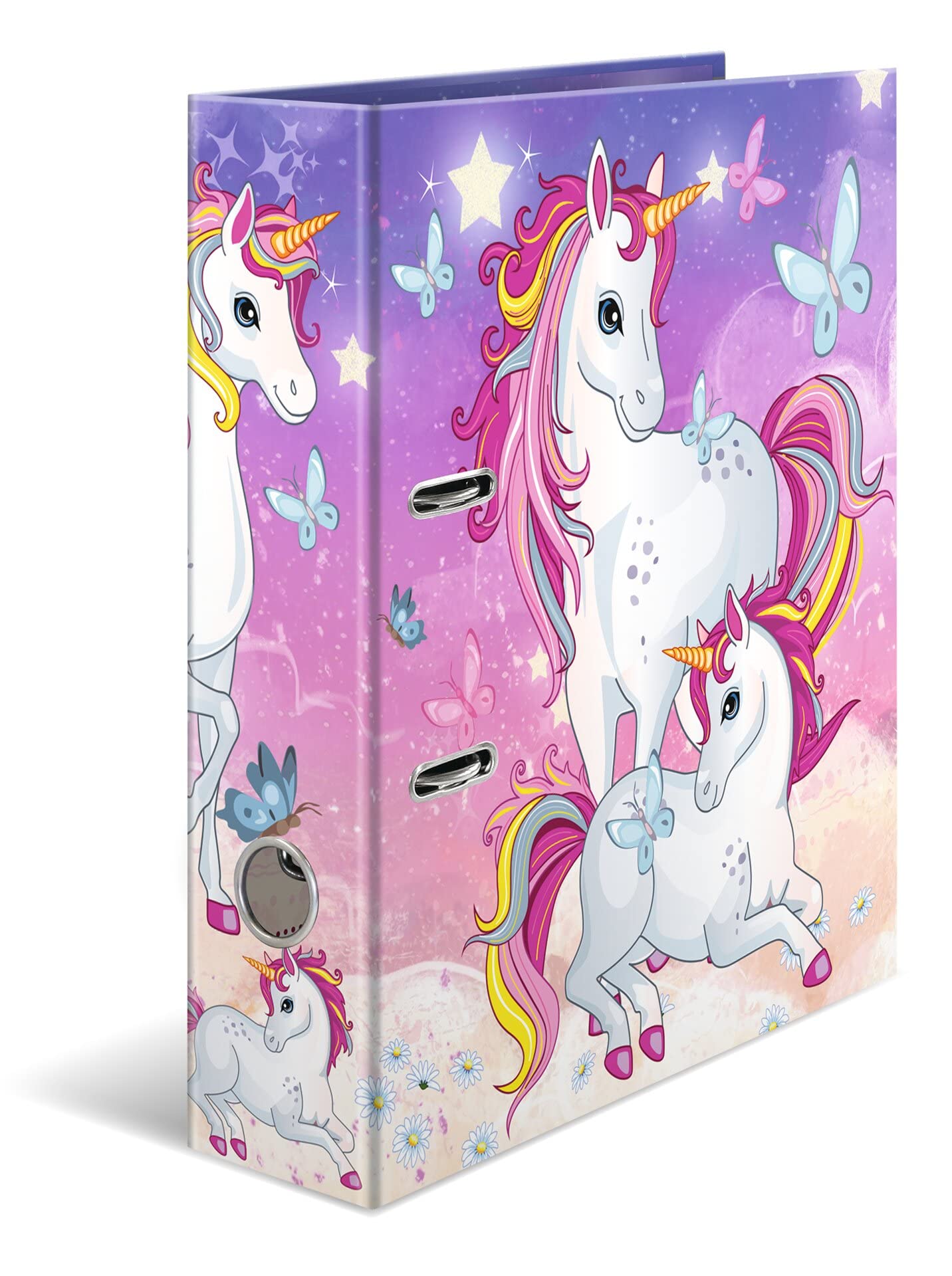 HERMA Lever Arch File Kindergarten Animals with Unicorn Motif, A4, 70 mm Spine, with Inner Print, 1 Folder