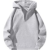 Qlarnaweer Men's Zip Up Hoodie Quarter Zip Pullover Sweatshirts for Men