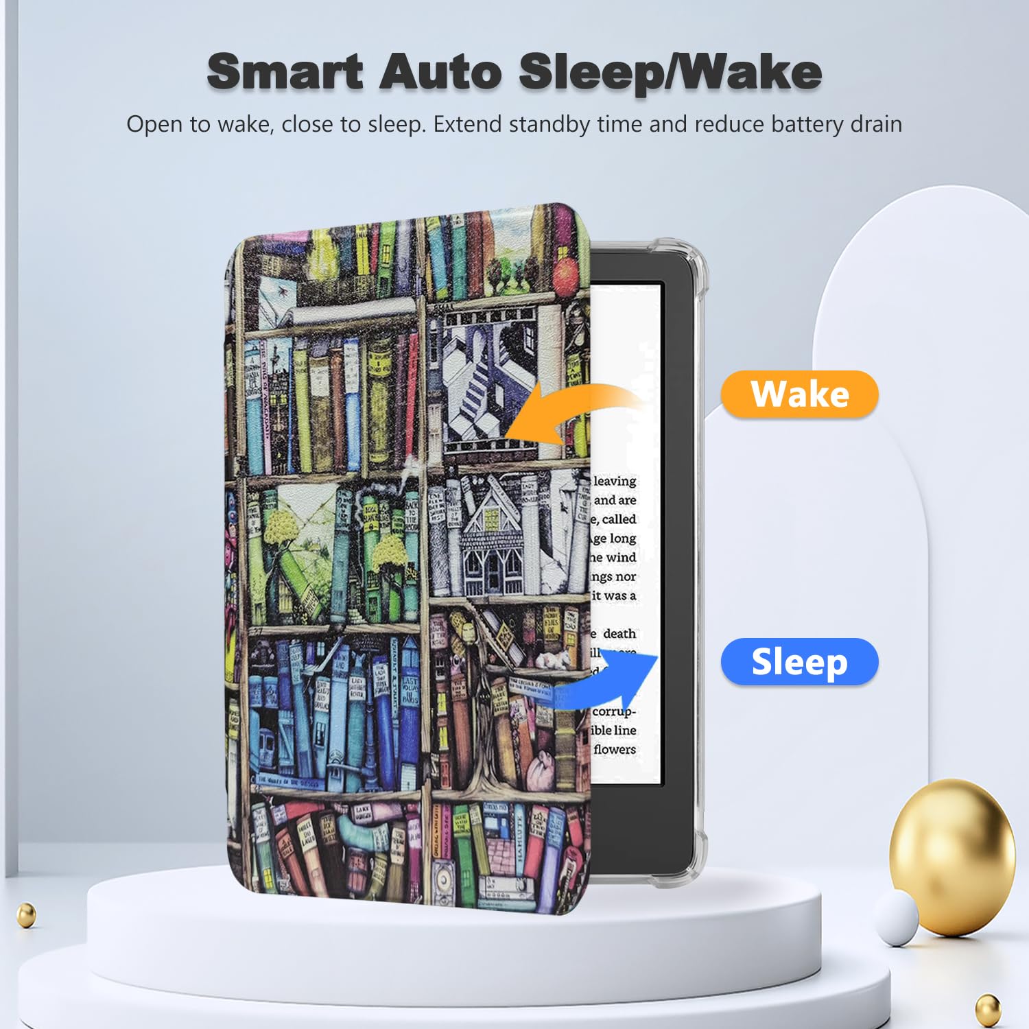 SCSVPN Clear Case for 7'' Kindle Paperwhite 12th Generation and Kindle Colorsoft Signature Edition (2024) - Ultra Slim PU Leather Soft Flexible Transparent TPU Back Cover with Auto Wake/Sleep Feature