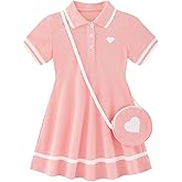 Move Dance Toddler Girl Sporty Dress Summer Clothes Kids Casual Sundress with Bag 2-7 Years
