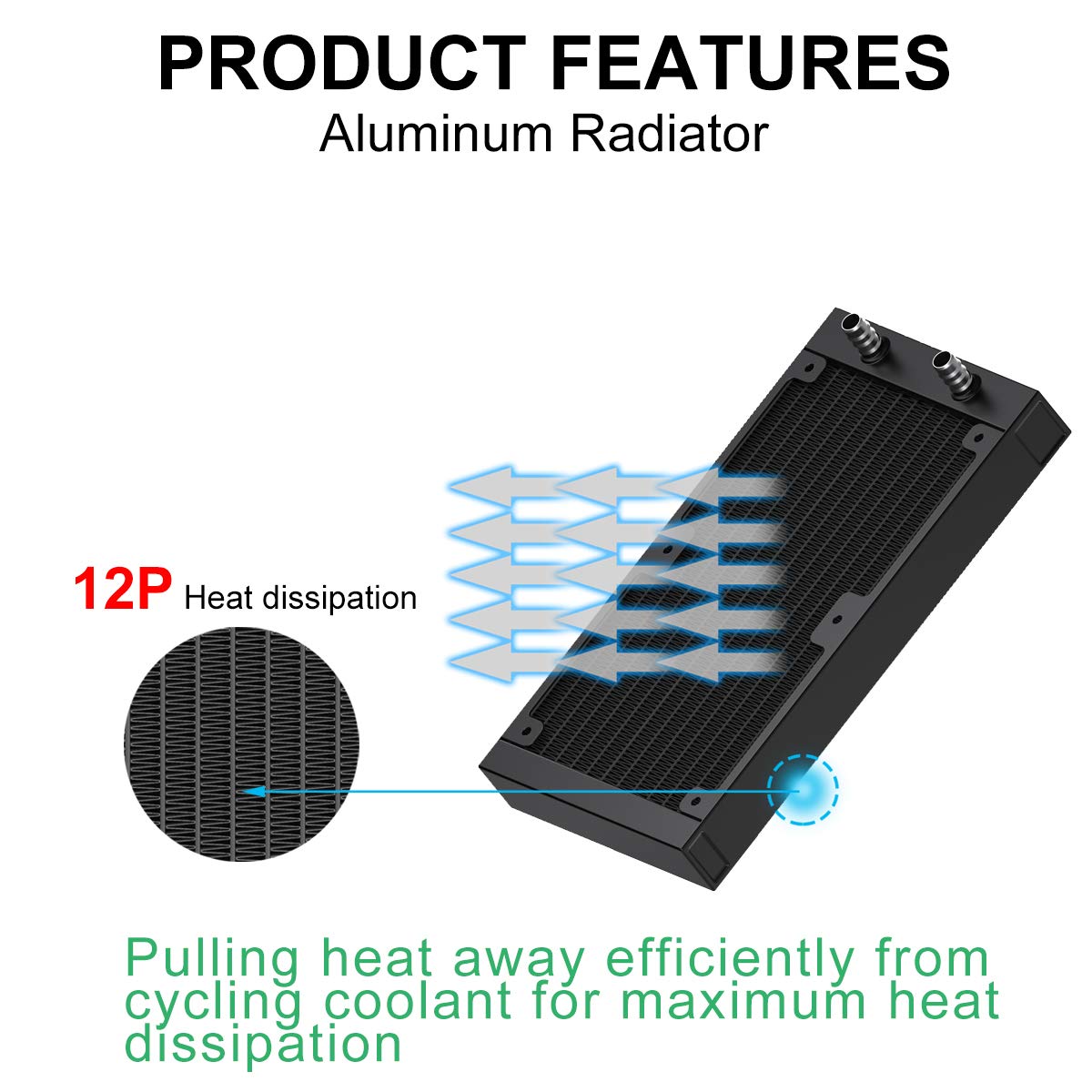 Mua Water Cooling Radiator, 12 Pipe Aluminum Heat Exchanger Radiator ...
