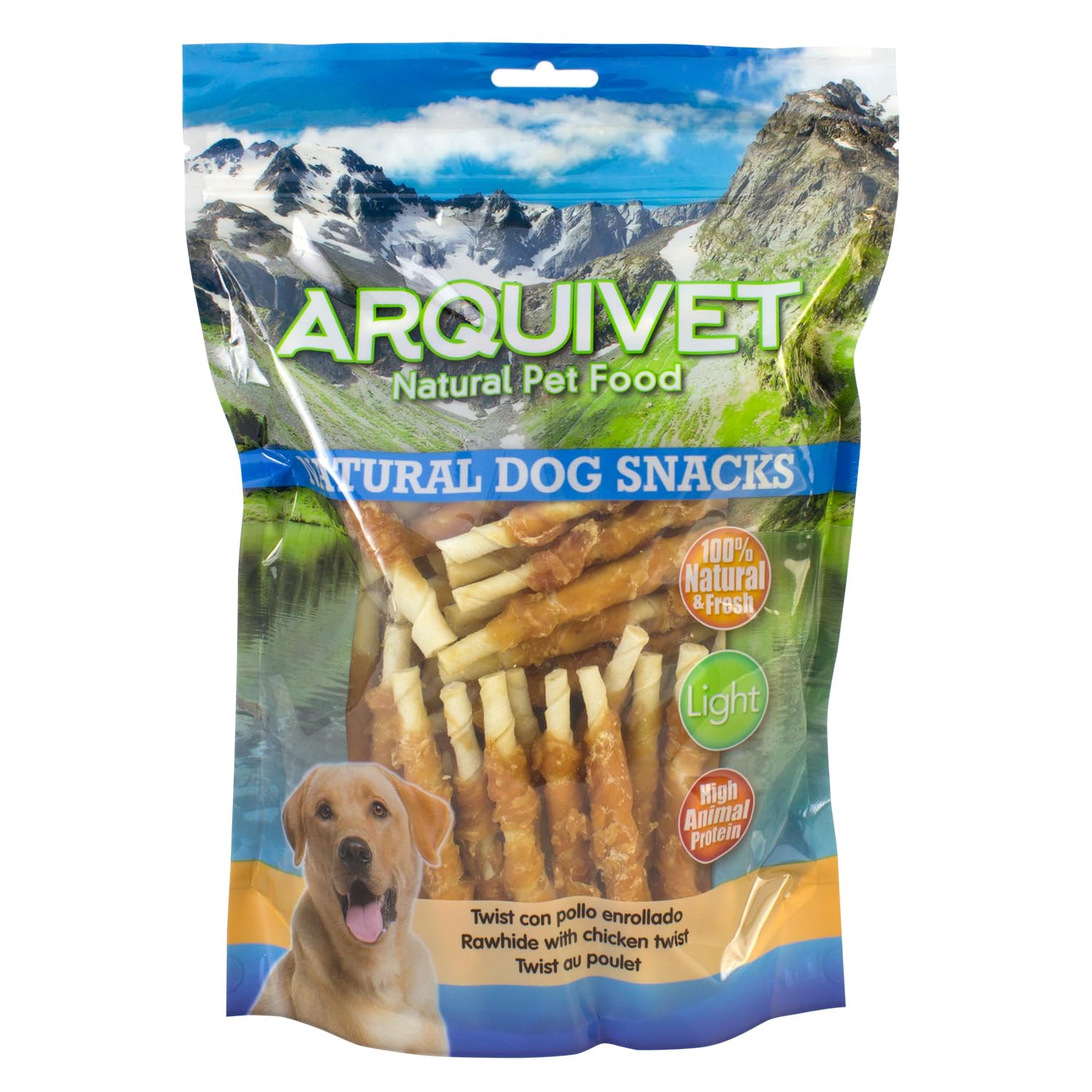 Arquivet - Natural Dog Snacks - Rolled chicken twist - 13cm - 1 Kg - Dog treats