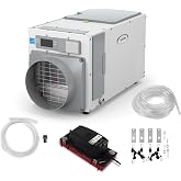 AprilAire E100 Whole House Dehumidifier for Basement &amp; Crawl Space &ndash; 100-Pint High-Capacity Commercial Dehumidifier for Homes Up to 5,500 Sq. Ft. with Pump, Drain Hose, &amp; Hanging Kit for DIY Install