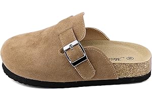 Flyswiso Toddler Clogs Kids Clogs Boys Girls Suede Leather Clogs Mules Toddler Slides Slip-on House Slippers for Indoor Outdoor