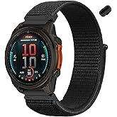 Koazon Nylon Quick Fit Watchband Compatible with Garmin Fenix 8 47mm/Forerunner 965/970/Instinct 1/2/3 45mm Solar,22mm Soft Hook and Loop Adjustable Sport Strap for Fenix 7 Pro/7/6 Pro/6/5 plus