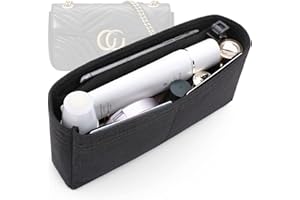 OAikor Purse Organizer Insert Felt for Small Bags with pockets Handbag for GG Marmont Small Matelasse Shoulder Bag (Small, Black)
