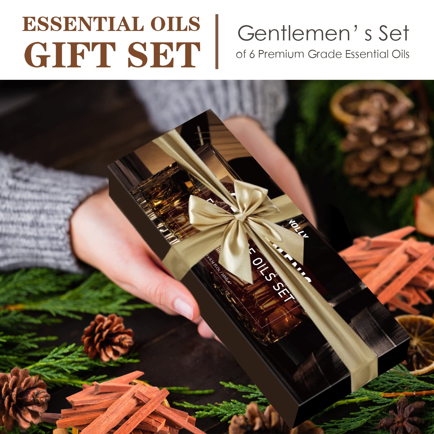 Essential Oils Set, Men Scents Fragrance Oil Aromatherapy Essential Oils Kit for Diffuser (6x10ML) - Sandalwood, Cedar, Leather, Sweet Tobacco, Rum, Cologne Aromatherapy Oils for Men, Gift for Men - Image 7