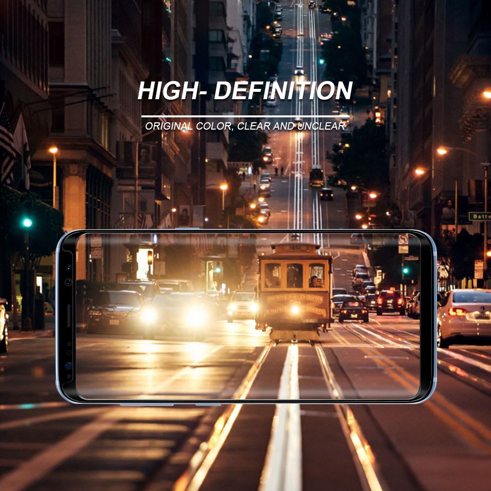 Ounier Galaxy S8 Plus Tempered Glass Screen Protector, [Case Friendly][Easy Installation Tray] 3D Curved Tempered Glass Screen Protector (Black)