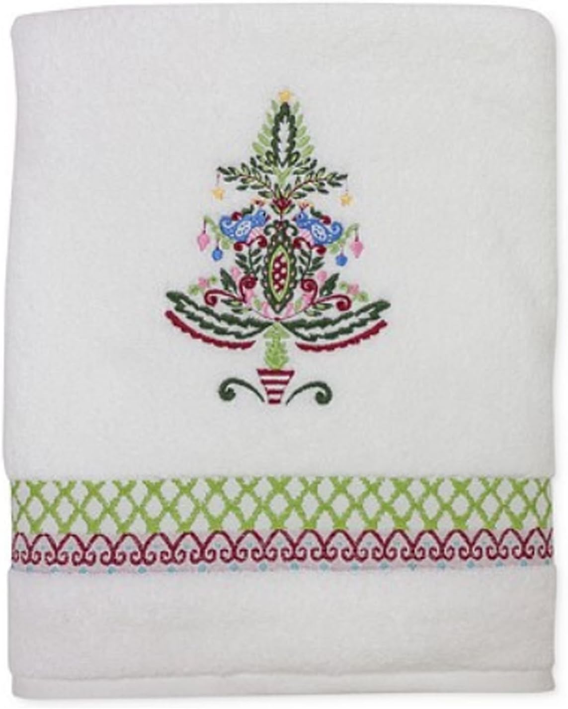 Dena Home Peppermint Twist Embroidered Bath Towel