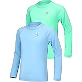 Roadbox Boys Rash Guard Swim Shirt UPF 50+ Long Sleeve Sun Protection Shirts, Kids UV Athletic Beach Quick Dry Rashguard