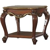 Honey Oak End Table with Bottom Shelf
