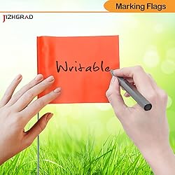 20Pack Orange Marking Flags, JIZHGRAD 15x4x5 Inch