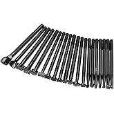 QWORK Leather Stamping Tools, Leather Stamping Kit with 20 Patterns, Leathercraft Stamping Tools, Different Shape Saddle Making Stamp Punch Set, Leather Carving Kit