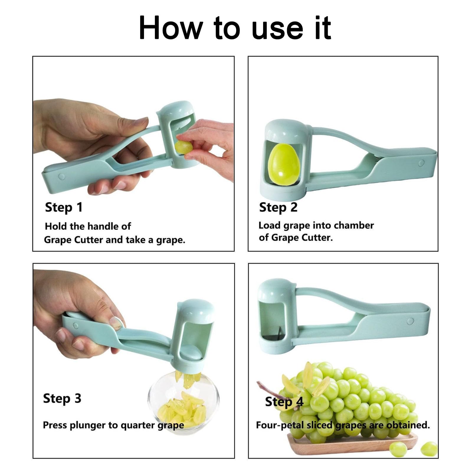 SSKHE 1PCS Grape Cutter for Children, for Fruit Slicer, Ergonomic, Non-Slip Handle, Simple Poop Cutter Easy to Clean
