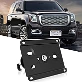 New No Drill Front Bumper License Plate Mount Bracket Holder Compatible with GMC Yukon 2015-2025 (5th Gen) Front Grille License Plate Frames Front License Plate Mounting Kit Car Tag Accessories